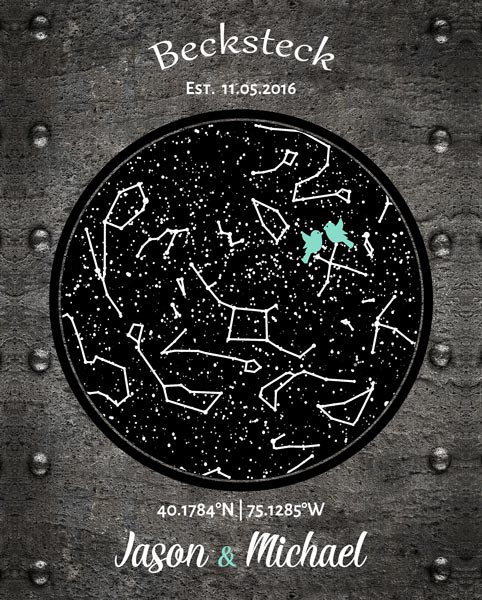Custom Art Proof 6 Year Anniversary Night Sky Star Map for Michael R.