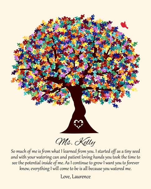Paper Print. Personalized Teacher Gifts #1509. Personalized End of school gift for Alicia T.