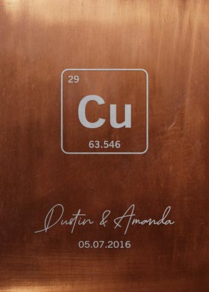 5x7 Illustration of copper anniversary gift art print on Paper