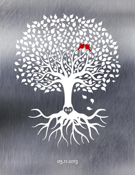 Rooted Tree on Tin Anniversary – Proof for Emily C