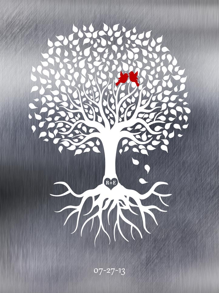 Metal Art Plaque. 10th Anniversary Gift Tin Anniversary Tree #1210. Personalized 10th anniversary gift for Elizabeth L.