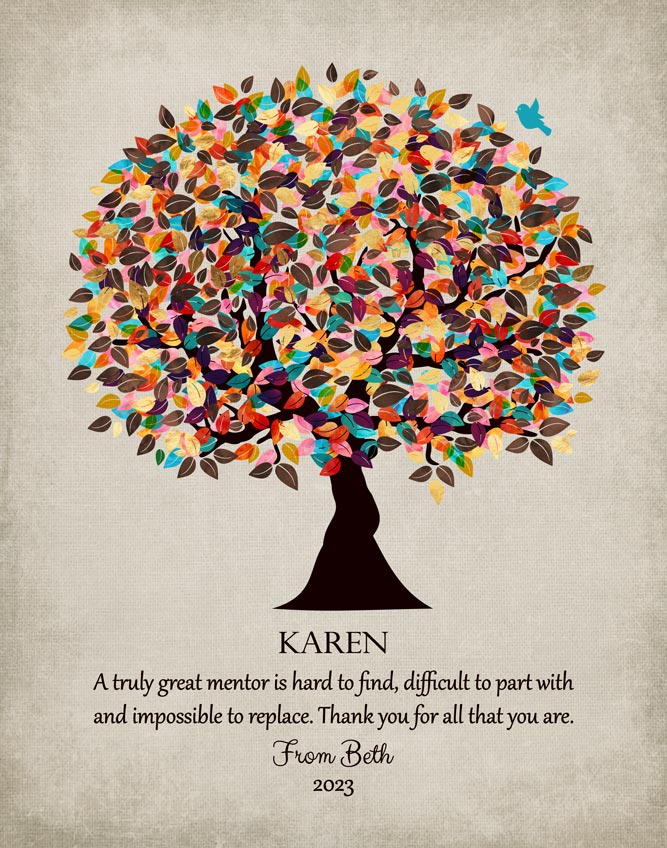 Paper Print. Retirement Gifts for Teachers #1319. Personalized teacher retirement gift for Elizabeth K.