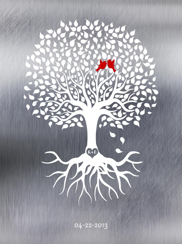Personalized tin anniversary art print for Emily Conrad
