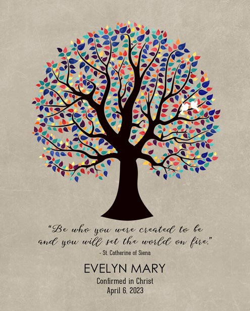 Personalized St. Catherine of Siena art print for Evelyn Vagle