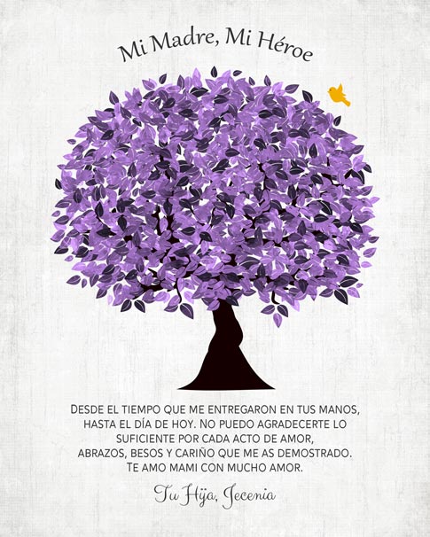 Paper Print. Mother's Day Gift in Spanish #1549. Personalized Mother's Day in Spanish gift for Jecenia C.