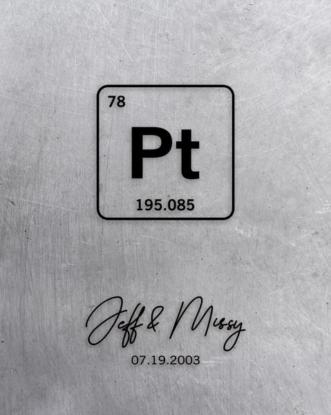 Metal Art Plaque. 20th Anniversary Gift of Platinum for Wife #1380. Personalized 20th anniversary gift for Jeffrey S.