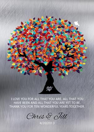 10th Anniversary Tree on Tin – Print for Jill M