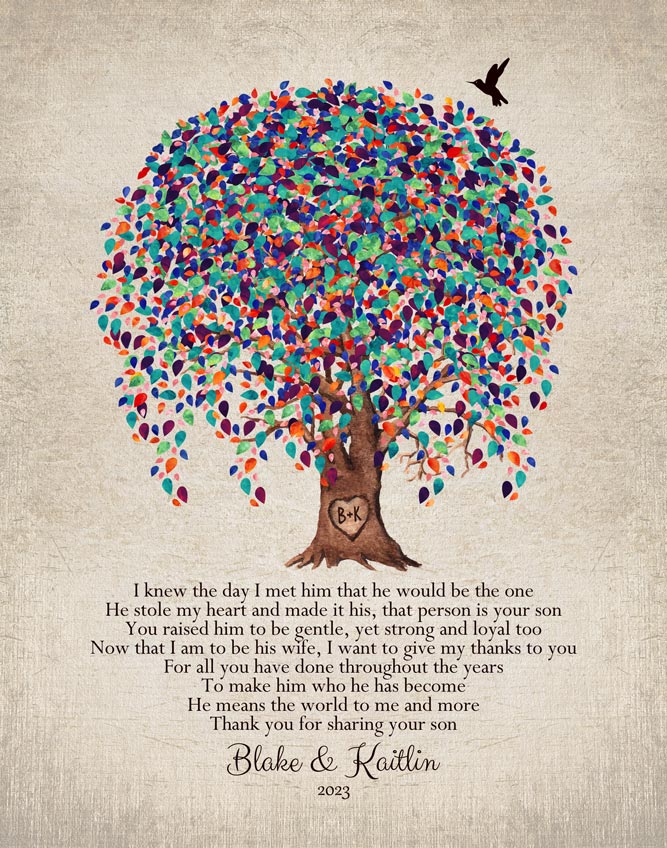 Personalized mother of groom willow print art print for Kaitlin Unser