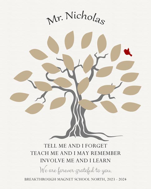 Paper Print. Teacher Gift for Retirement #1796