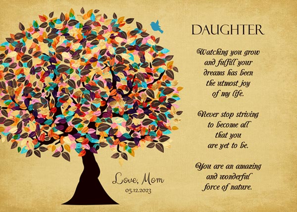 5x7 Illustration of daughter graduation gift art print on Paper