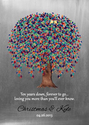 Personalized willow 10th anniversary art print for Kyle Tague