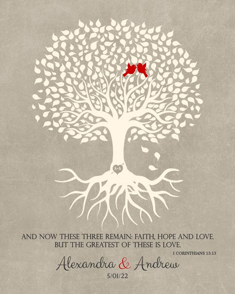 Personalized first anniversary art print for Maria Fasulo