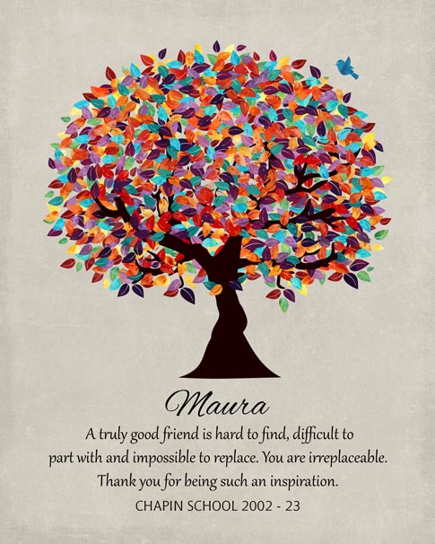 Paper Print. Retirement Gift for Teacher Friend #1492. Personalized end of school gift for Mary Ellen L.