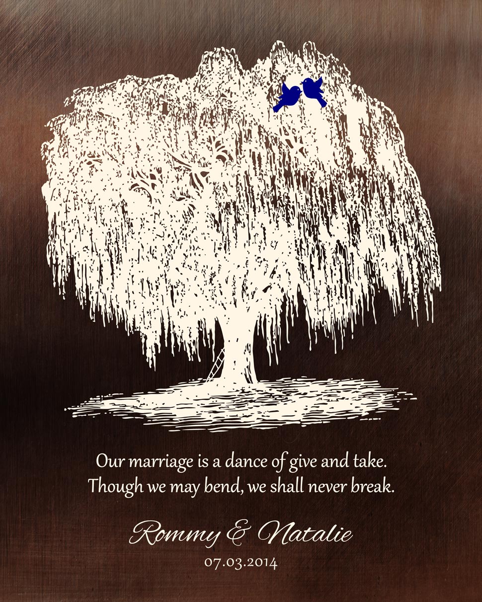 Paper Print. 9th Anniversary Gift for Husband Willow Tree #1380. Personalized 9th anniversary gift for Natalie S.