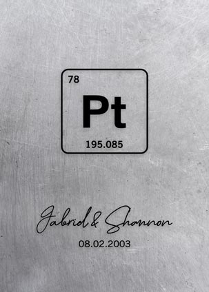 Paper Print. 20 Year Anniversary Gift of Platinum for Him #1918. Personalized platinum anniversary gift for Shannon R.