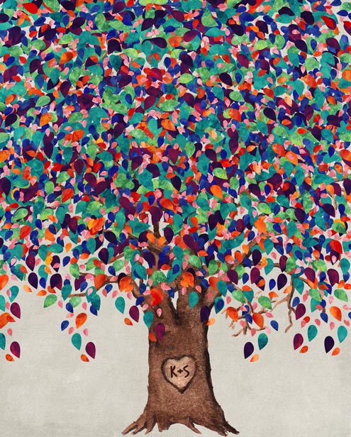Paper Print. 9 Year Anniversary Gift Watercolor Willow Art #1199. Personalized 9 year anniversary gift for Shireen D.