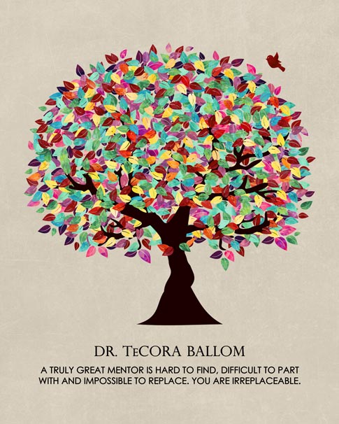 Paper Print. End of Internship Gift for Mentor #1352. Personalized end of internship gift for TeCora B.
