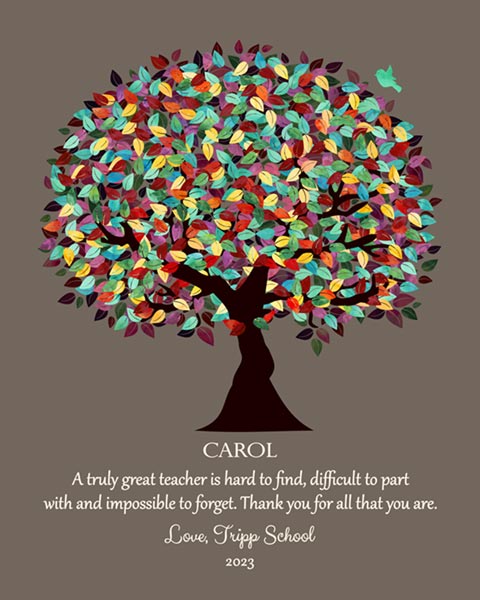 8x10 Illustration of work anniversary gifts art print on Paper