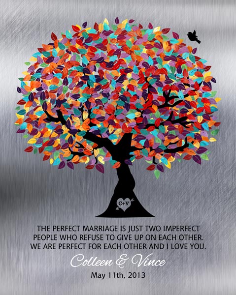 Colorful Tree on Tin Anniversary – Proof for Vincent F