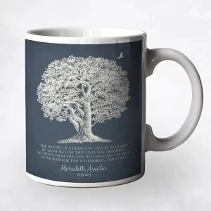 Oak Tree Silhouette Memorial Coffee Mug Gift for Bereaved Family M-1146