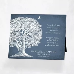 White Oak Tree Memorial Desktop Plaque Gift for Bereaved Family D-1329