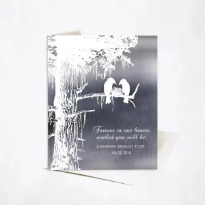 Tin White Sequoia Tree Memorial Card Gift for Bereaved Parents C-1353