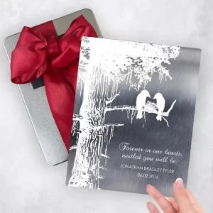 Tin White Sequoia Tree Memorial Gift Delivery Box Gift for Bereaved Parents TOY-1353