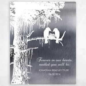 Tin White Sequoia Tree Memorial Wall Plaque Gift for Bereaved Parents LTC-1353