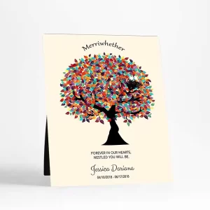 Colorful Spring Tree Memorial Desktop Plaque Gift for Bereaved Parents D-1362