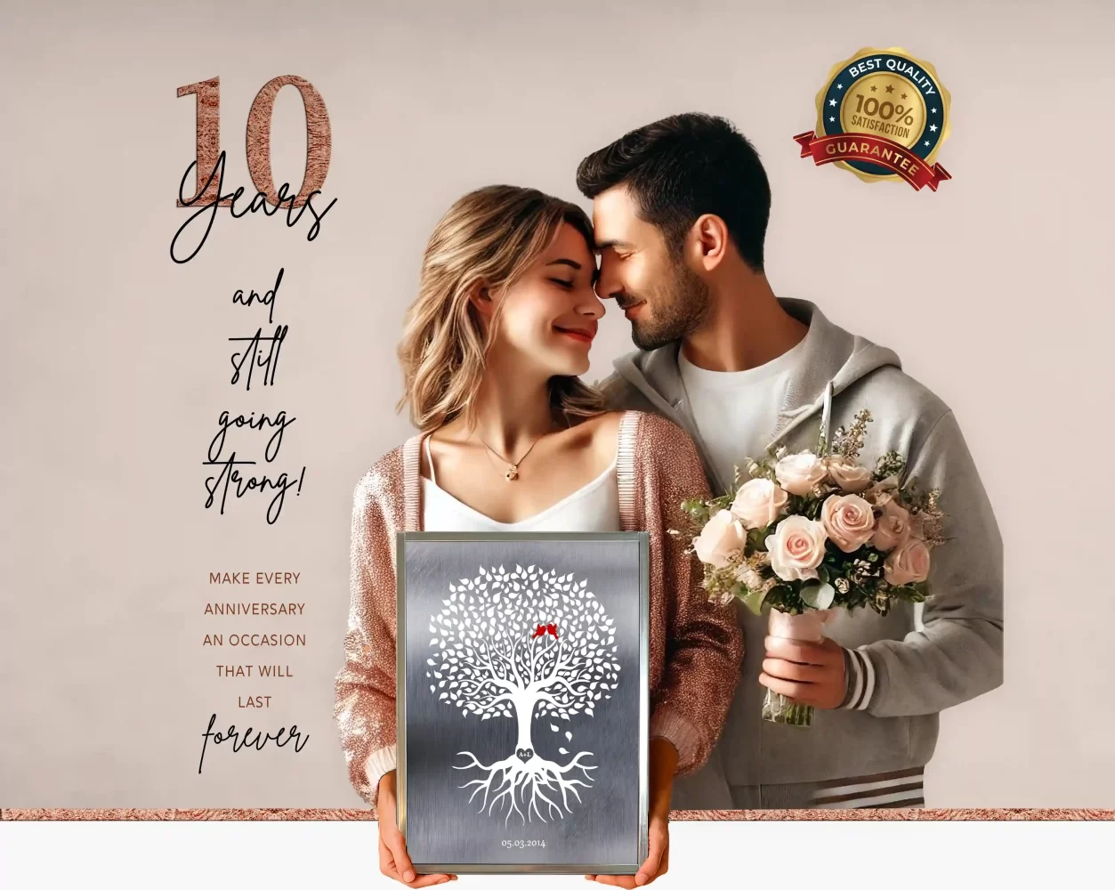 10 year milestone anniversary commemoration plaque she will love!