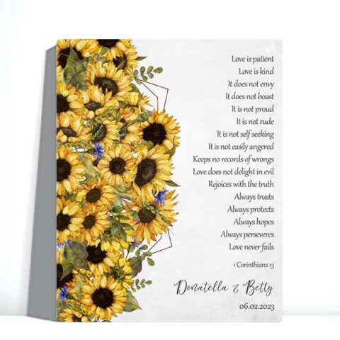 Sunflower Gift for Couple Bride and Groom, Wedding Gift for Couple, Anniversary Gift, Sunflower Garden Bouquet Theme #11117bg