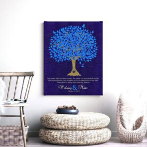 Mother of Bride Gift | Thank You Gift | Gift For Parents | Personalized | Gift From Groom | Oak Tree | Wedding Day Custom Art Print #LT-1106