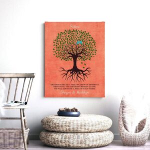 Gift For Sister | Tree with Roots | Branches on a Tree | Personalized | Sister-In-Law Gift | Sister to Sister Gift Custom Art Print #LT-1112