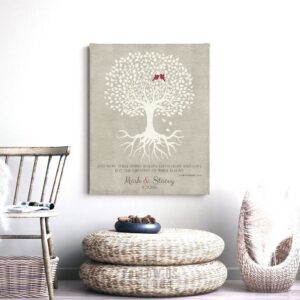 10 Year Anniversary Gift | Gift for Wife | Corinthians 13:13 | Tree with Roots | Wedding Anniversary | From Husband Custom Art Print LT-1123