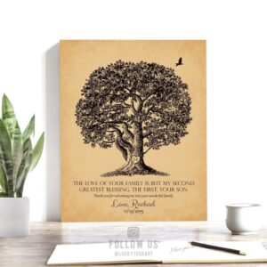 Grooms Family Gift | Second Greatest Blessing | Large Oak Tree | Gift From Bride | Wedding Gift | Mother of Groom Custom Art Print #LT-1157