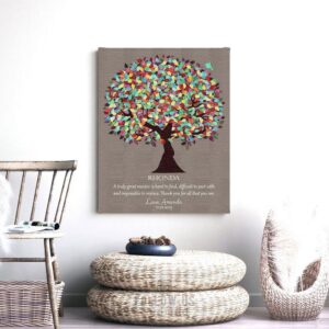Gift For Mentor | Mentor Appreciation | Personalized | Spring Tree | Truly Great Mentor Hard To Find | Thank You Gift | Custom Art #1201
