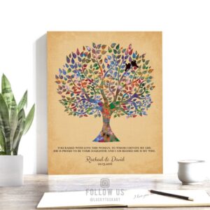 Mother of Bride Personalized Gift From Groom Wedding Tree You Raised With Love This Woman Custom Art Print 1259