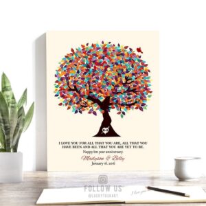 I Love You For All That You Are Yet To Be Spring Wedding Tree Personalized Tin 10 Year Anniversary Gift #1293