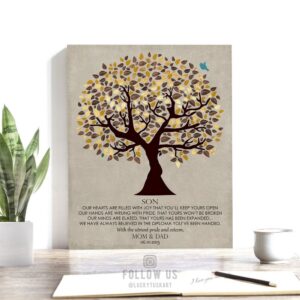 Personalized Gift For Graduation Day Our Hearts Are Filled With Joy Tree Gift For Son Custom Art Print #1308