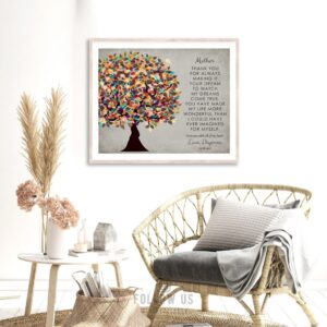 Thank You To Mom and Dad From Daughter Personalized Gift For Mothers Day Tree Gift Custom Art Print #1314