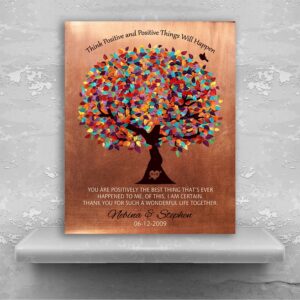 Think Positive Best Thing That’s Ever Happened To Me Faux Copper 7 Year Anniversary Gift Custom Art Print 1345
