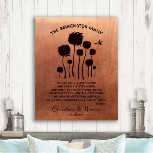 Traditional 7 Year Tin Anniversary Gift Dr. Seuss Personalized Truffula Trees We Are All A Little Weird Copper Print Paper Canvas Metal 1468