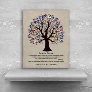 Personalized Pastor Gift Bible Verse 6:10 Watercolor Tree Hebrew Wedding Day Thank You Gift Easter Christening Communion #1494