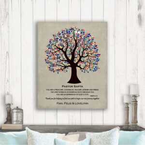 Personalized Pastor Gift Bible Verse 6:10 Watercolor Tree Hebrew Wedding Day Thank You Gift Easter Christening Communion #1494