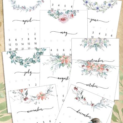 Instant Download – Floral Designs Calendars