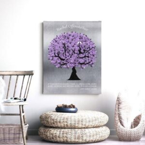 Personalized Gift For Boss Gift For Mentor Teacher Gift Silver Purple John Quincy Adams Quote Custom Tree Print on Paper, Canvas, Metal 1488