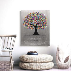 Personalized Plaque Autism Teacher Gift for Autism Teacher Administration Staff Watercolor Tree Paper, Canvas or Metal Custom Art Print 1498