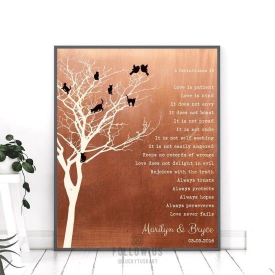 Tree Of Cats Personalized Corinthians Love Is Patient Bare On Branches