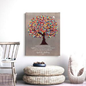Gift For Sister I Smile Because You’re My Sister Gift Color Spring Tree Faux Bronze Background Custom Art Print 1395