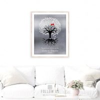 Keepsake Engagement Plaque Personalized Wedding Engagement Gift Forever And A Day Faux Shiny Tin Family Tree Roots Custom 1422
